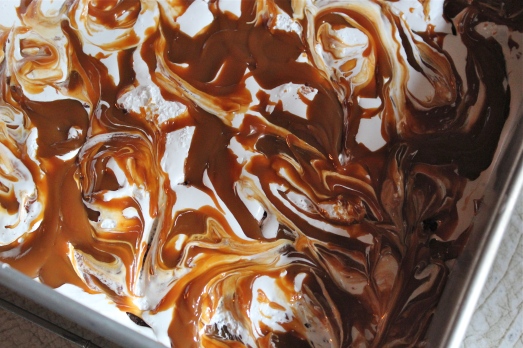 Imagine a fudgy brownie underneath all this gooey-ness.